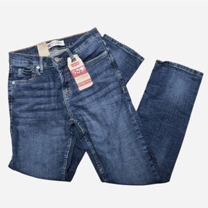 Levi 502 Regular Taper Stretch Jeans Boys Size Regular 16 28x28 Dark Blue NEW